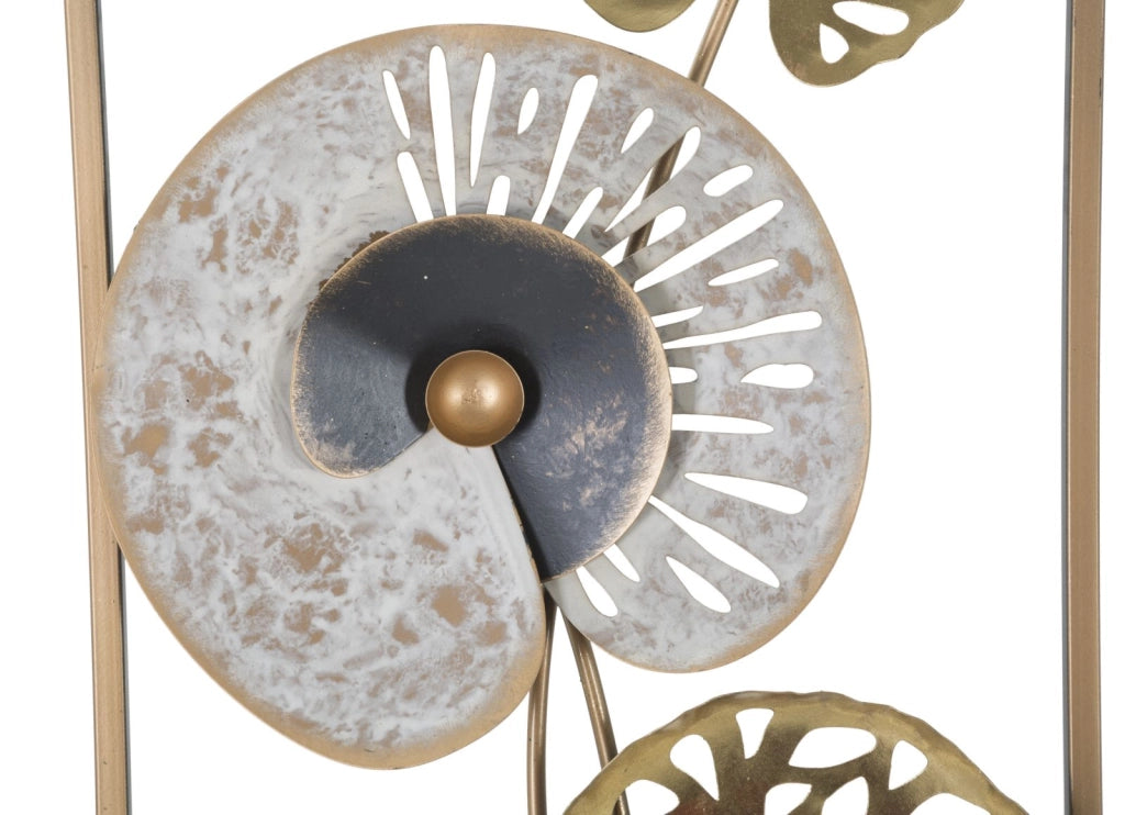 Pannello Decorativo 3D in Metallo con Design Naturale - 31,2 x 5,5 x 90 cm