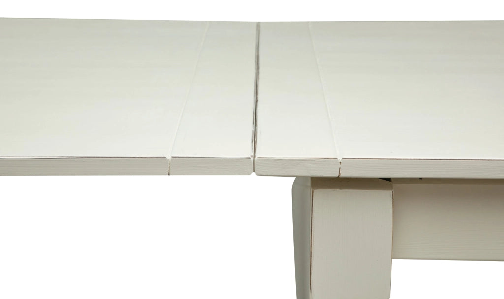 Biscottini Tavolo Country allungabile in legno massello di tiglio finitura bianca anticata L220xPR100xH80 cm. Made in Italy