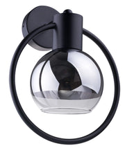 Applique Linda nera vetro argento E27 15W Sigma Lighting