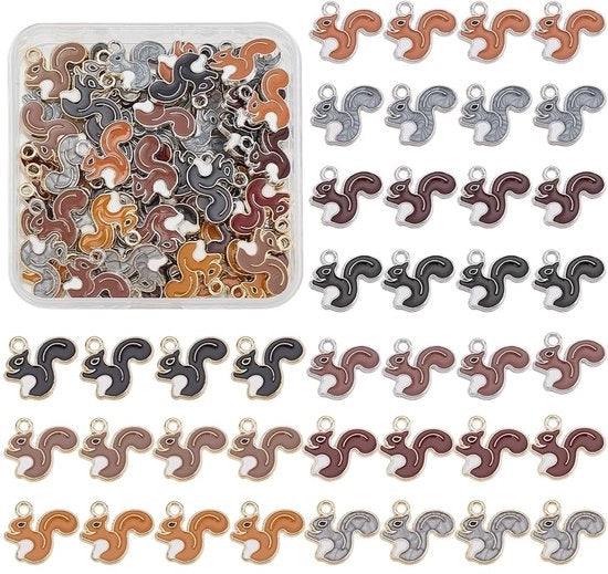 80 pezzi di Eekhoornbedels per gioielleria in diversi colori