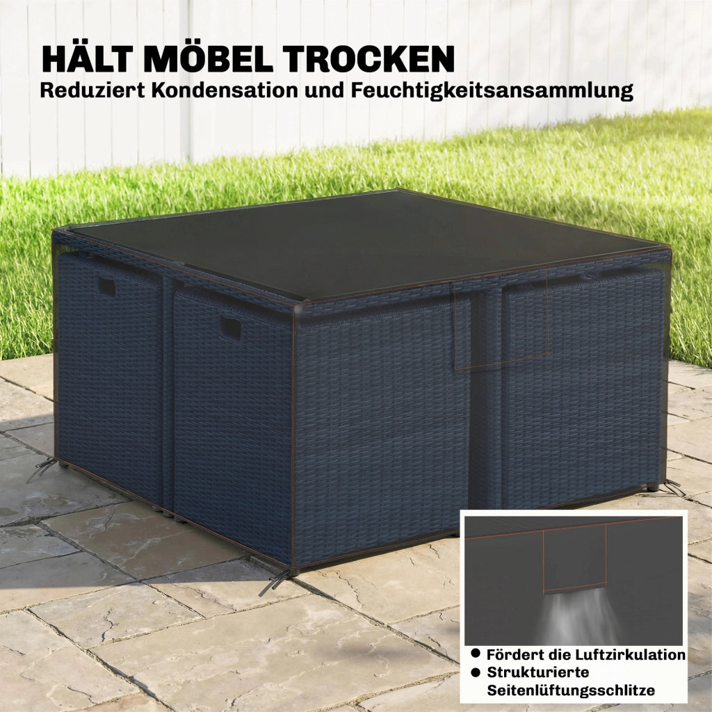 Copertura per Mobili da Giardino ¨C zephmum ¨C 125x125x74 cm Nero