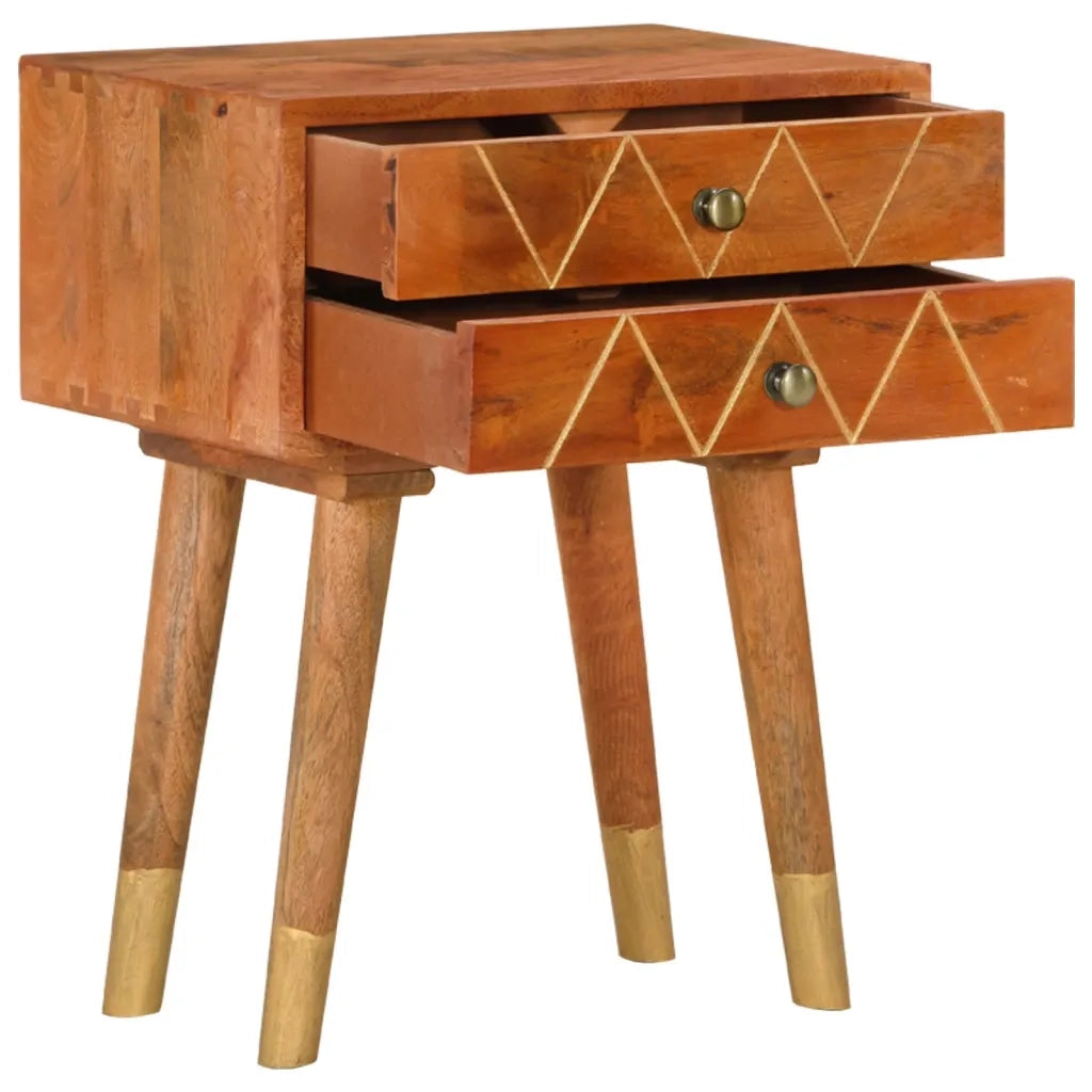 Comodino 40x30x58 cm in Legno Massello di Mango 285853