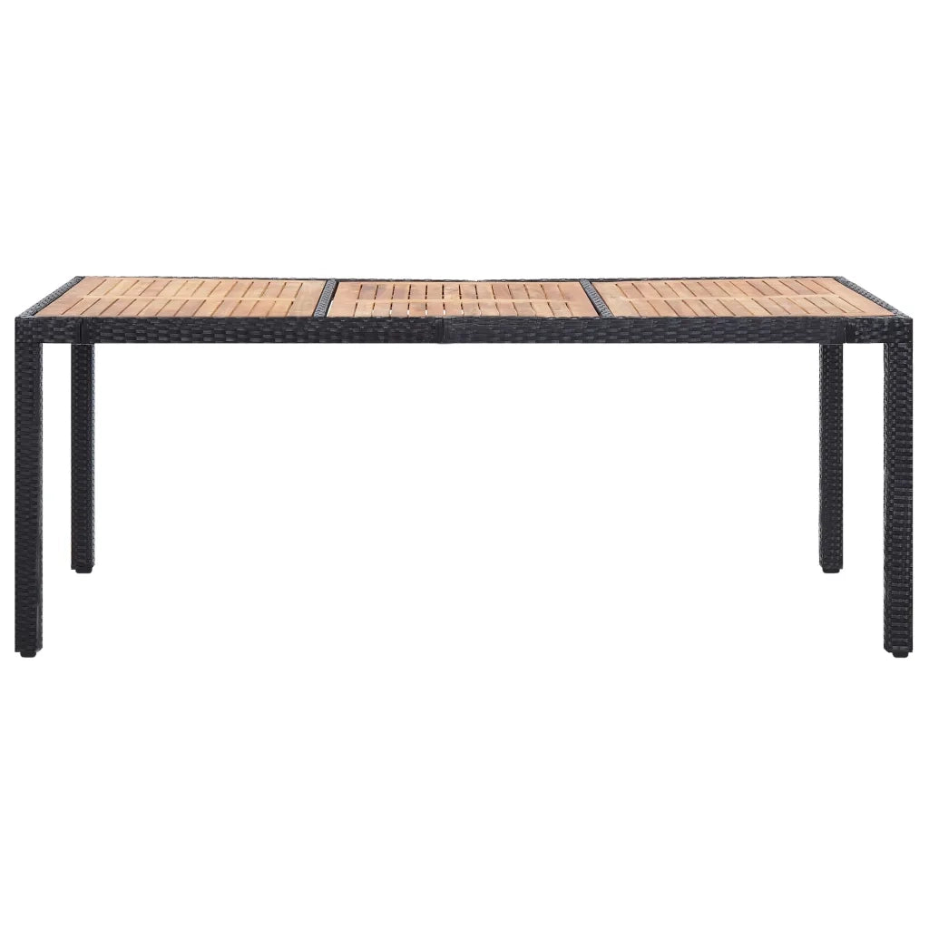 Set da Pranzo da Giardino 9 pz con Cuscini in Polyrattan Nero 46023