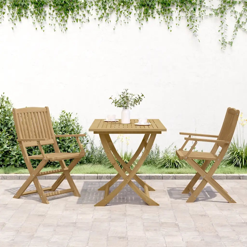 Sedie Giardino Pieghevoli 2 pz 54x61x88 cm Massello Acacia 365741