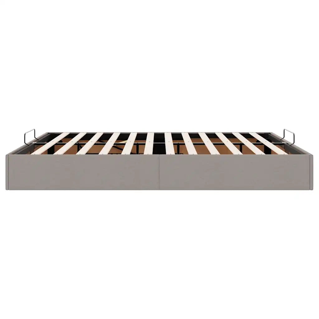 Struttura Letto Pouf senza Materasso-Giroletto con contenitore Tortora 200x200 cm Tessuto