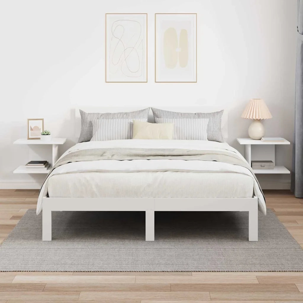 Set di 2 Comodini | Armadio da Notte | Mobiletto da notte Bianco 40 x 30 x 25 cm Legno multistrato