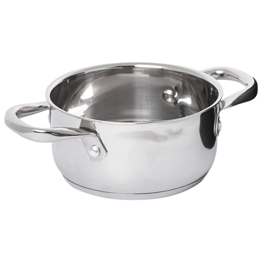 Set di pentole e padelle da 7 pezzi in acciaio inossidabile argento 3 pentole con coperchio e 1 padella