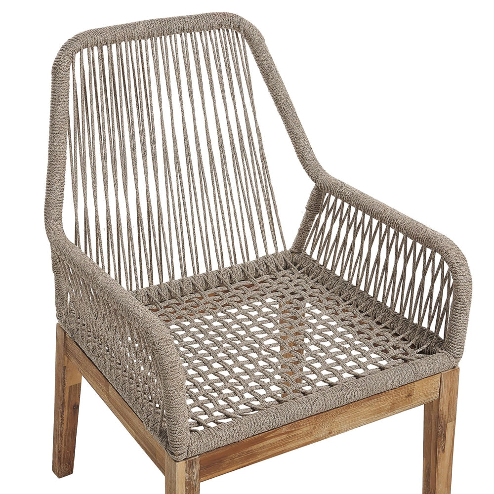 Set da Giardino Tavolo Rotondo in Cemento e 4 Sedie Beige chiaro stile moderno