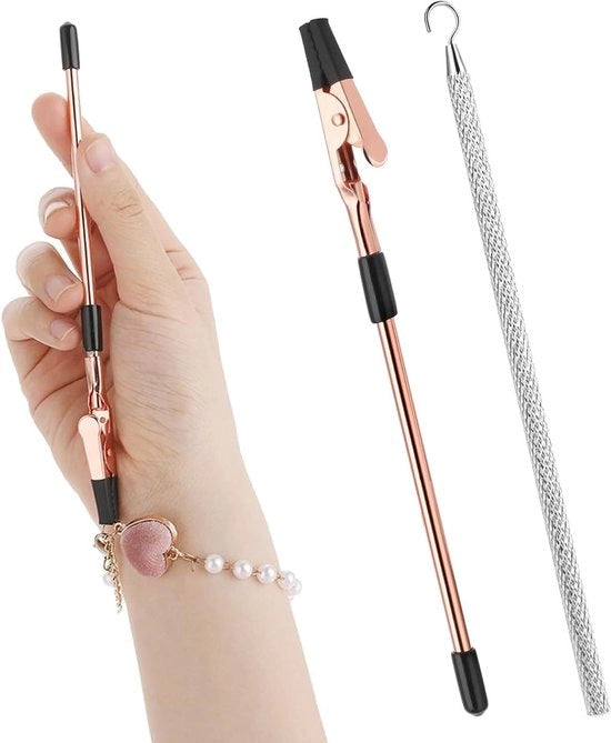 Braccialete per orologi e catene - Kit di accessori con clip metallica e gancio rotondo - 2 pezzi