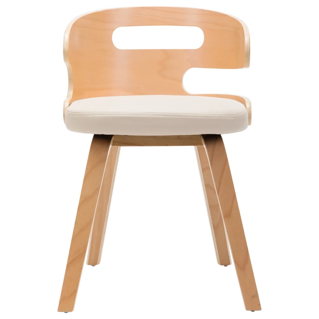 Sedie da Pranzo 2 pz | Sedie da cucina in Legno Curvato e Similpelle Crema