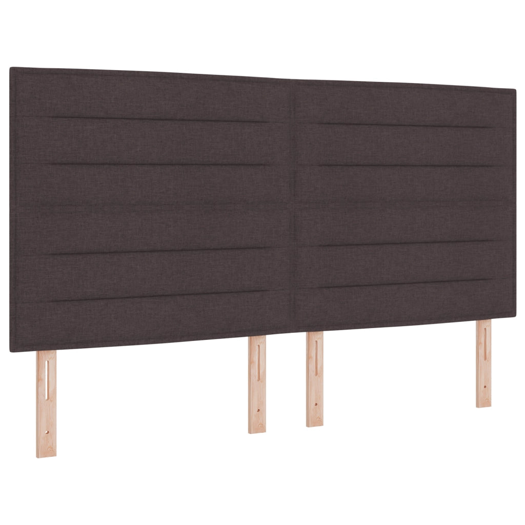 Letto Box Spring con Materasso e LED Marrone Scuro 200x200 cm Tessuto