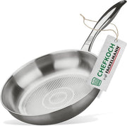 Piastra per cottura a fuoco lento con superficie a grata di acciaio inossidabile Ø 24 cm - Adatto per induzione - Piastra in acciaio inossidabile di alta qualità - Ø24 x 0,5 cm