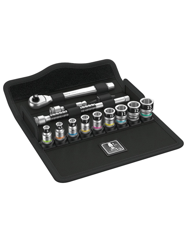 Set de bussole con funzione di ritegno Zyklop 1/4" WERA 8100 SA 12 HF Zyklop Metal 1/4" (13 pezzi)