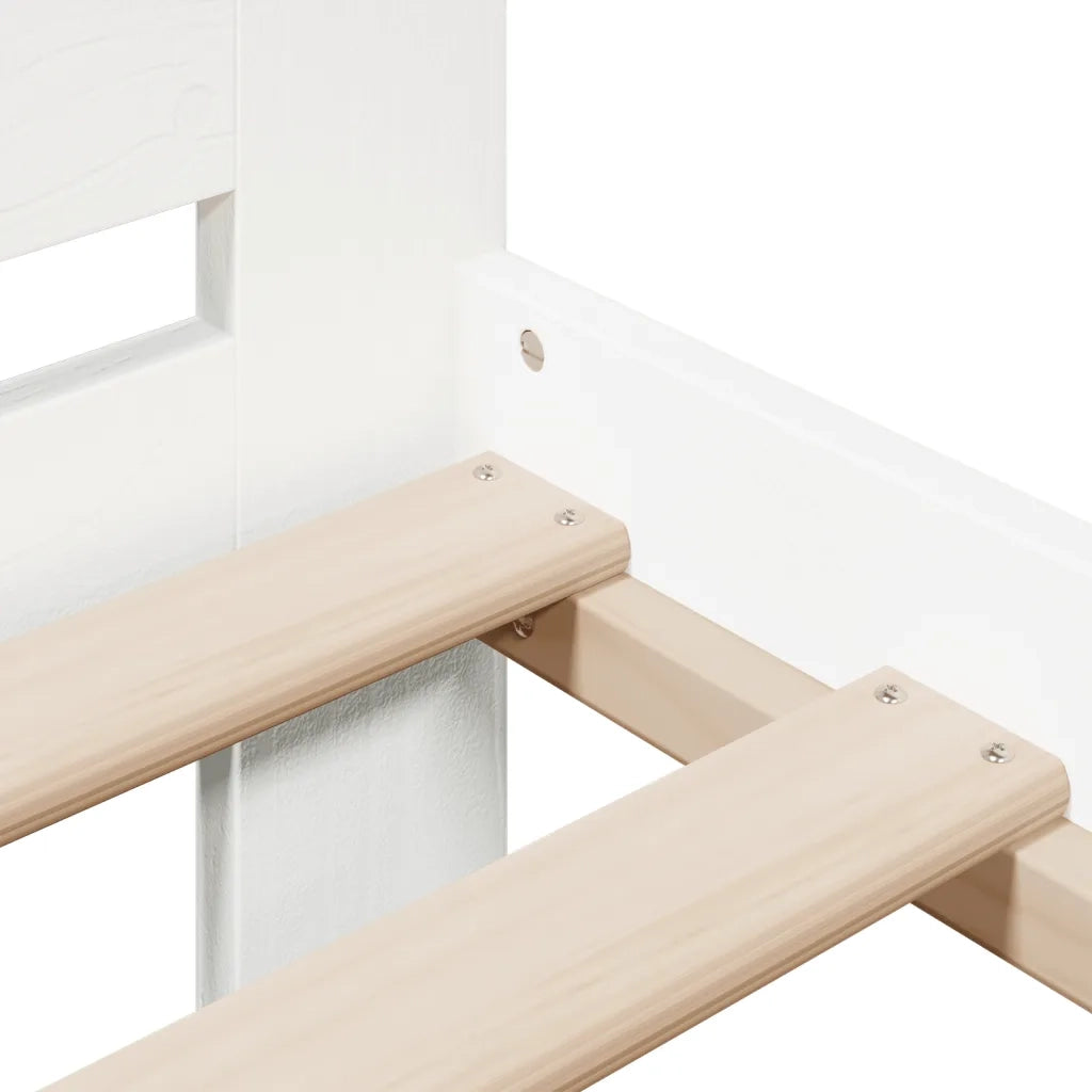 Letto senza Materasso Bianco 140x200 cm Legno Massello di Pino