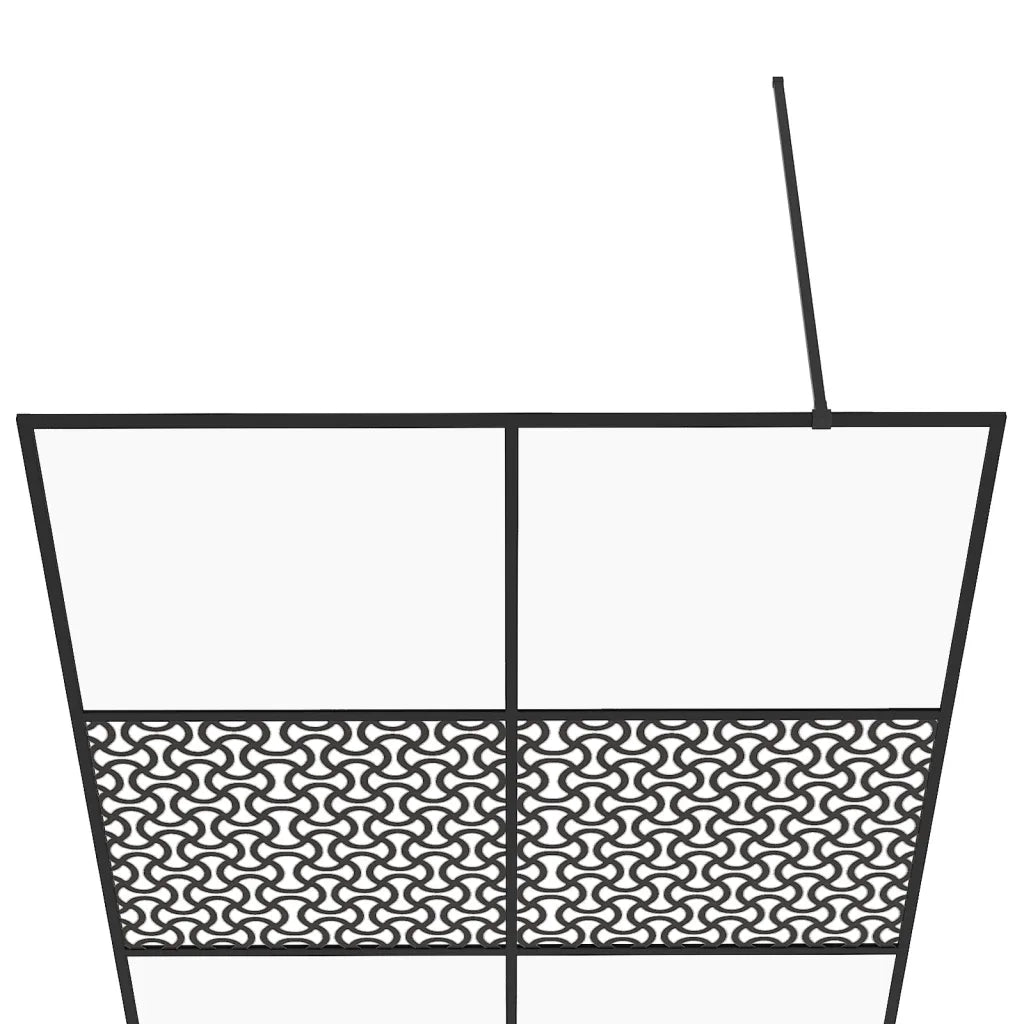 Parete per Doccia Walk-in Vetro Trasparente ESG 140x195cm Nera 151032