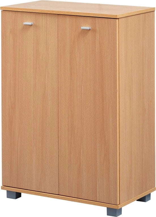 Cassettiere per Scarpe - Design Moderno - Legno di Quercia - 12 Pairs - 4 Cestelli - 2 Porte - Cassettiera per Scarpe Spaziale - 60 x 90 x 35 cm