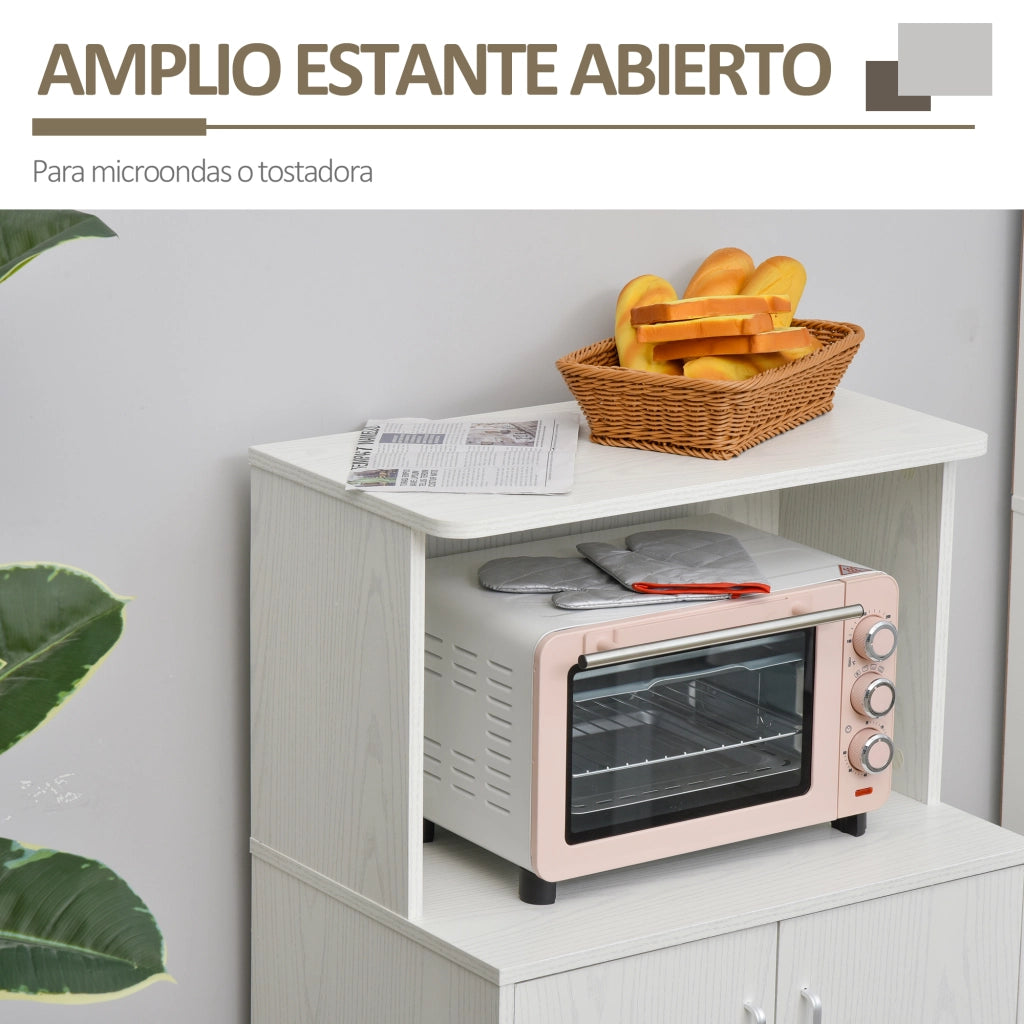 Armadio Basso per Cucina con Ante e Ripiano Regolabile ¨C zephmum ¨C Bianco 60,4x40,3x97 cm