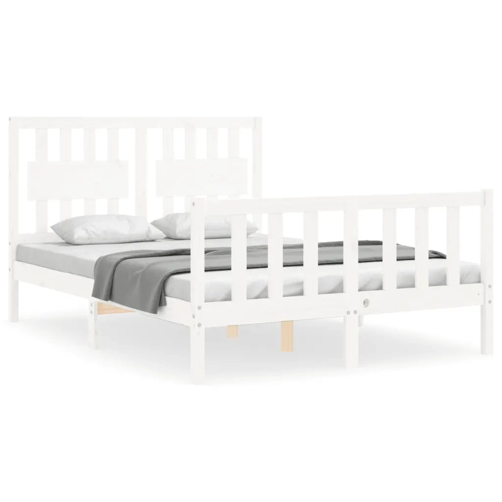 Giroletto senza Materasso-Struttura Letto Bianco 140x200 cm Legno Massello Pino 919431