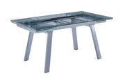 Tavolo moderno allungabile piano vetro trasparente 160x90x78 - Mobili 2G
