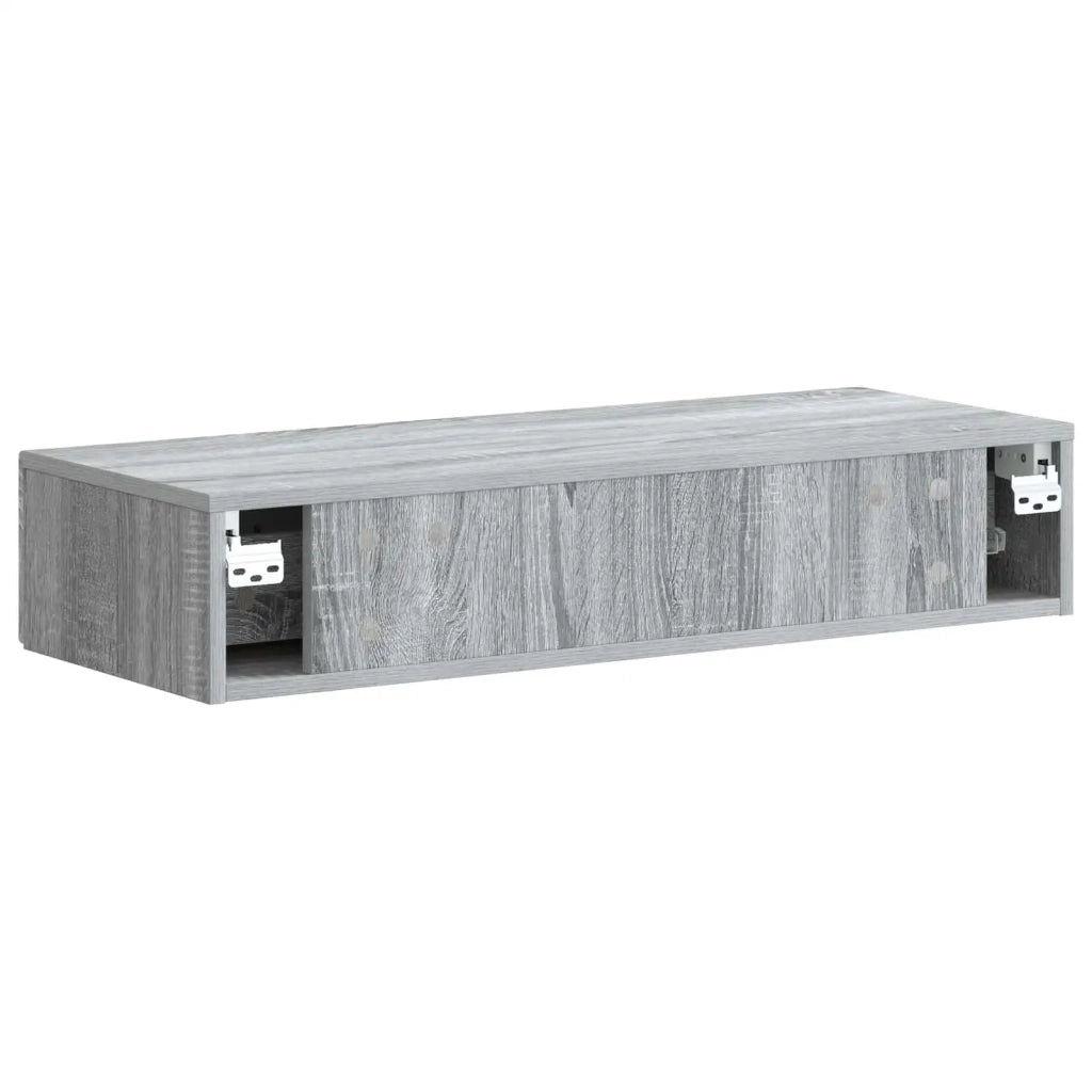 Tavolino da Parete Laterale Grigio Sonoma 87,5 x 34,5 x 17 cm 897991