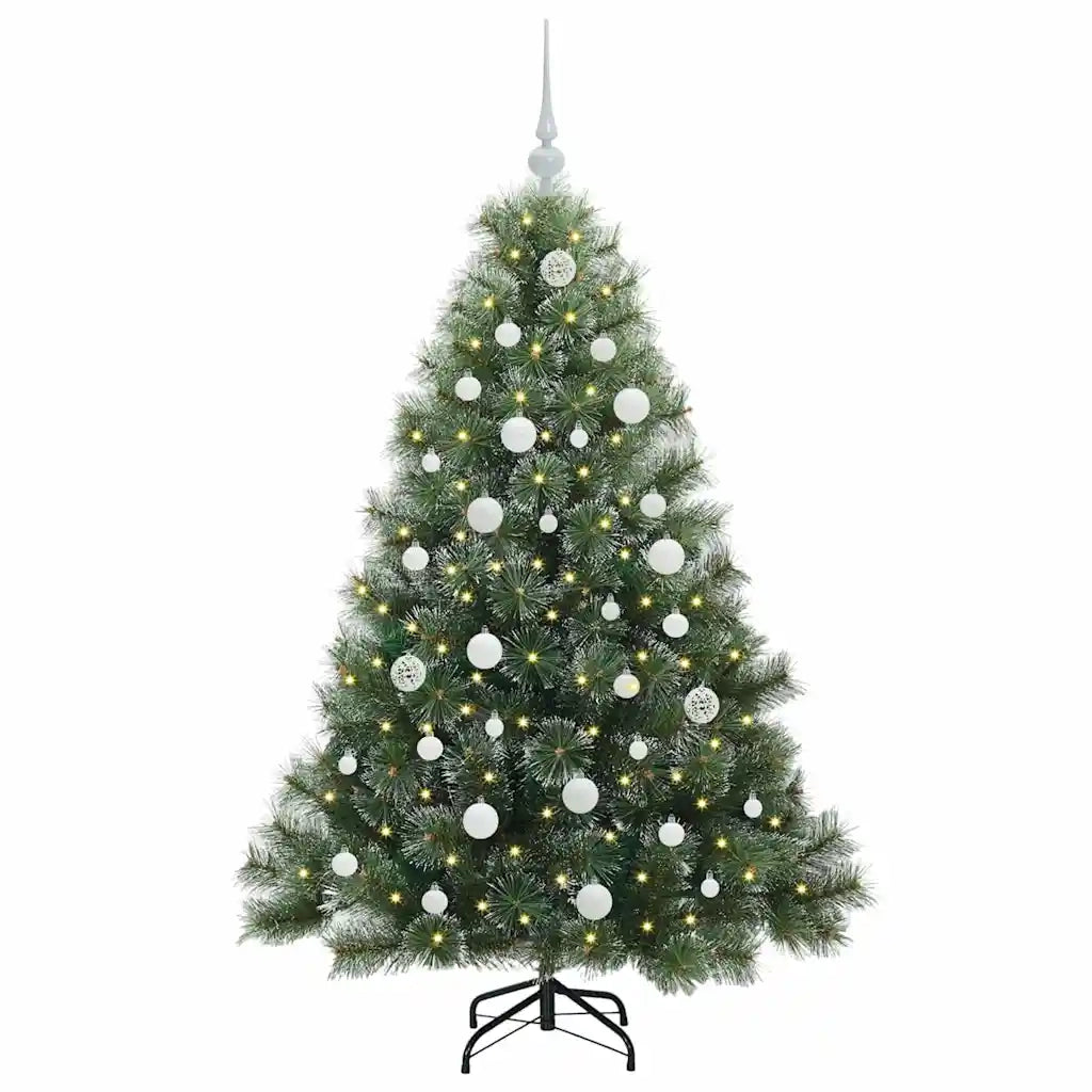 Albero di Natale Artificiale-Albero Natalizio con 150 LED Verde 150 cm PE e PVC 217586