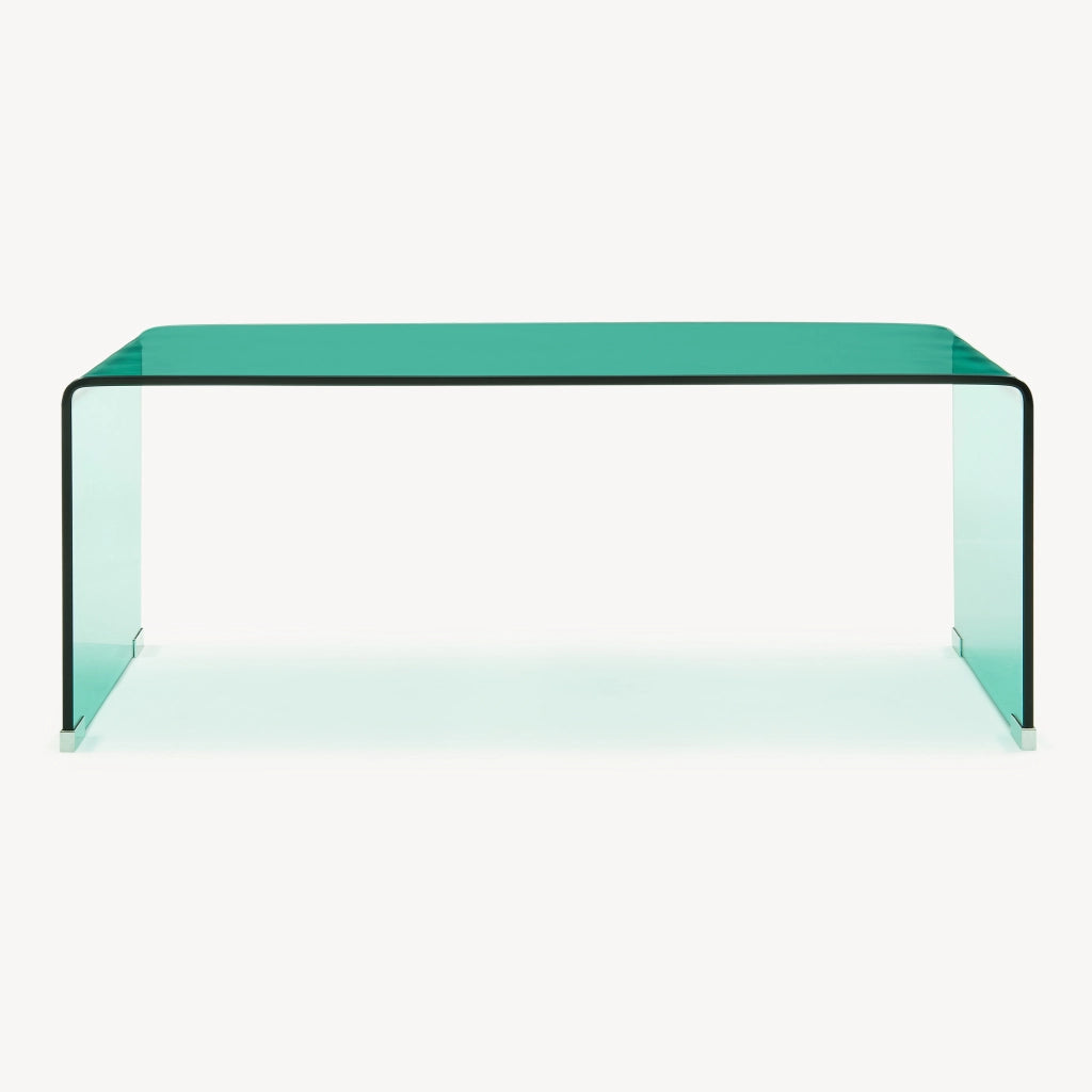Tavolino da Caffè Väsas in Vetro 90 x 45 x 35 cm - Verde [en.casa]