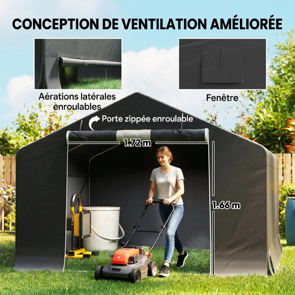 Tenda garage deposito impermeabile ¨C Xylo ¨C 300x300x210 cm grigio