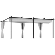Pergola retrattile con pareti laterali ¨C zephmum ¨C Grigio 3x6 m