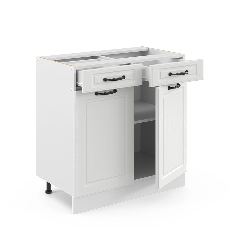 Vicco Mobiletto base per cucina Bianco casa di campagna 80 cm , PL Marmo