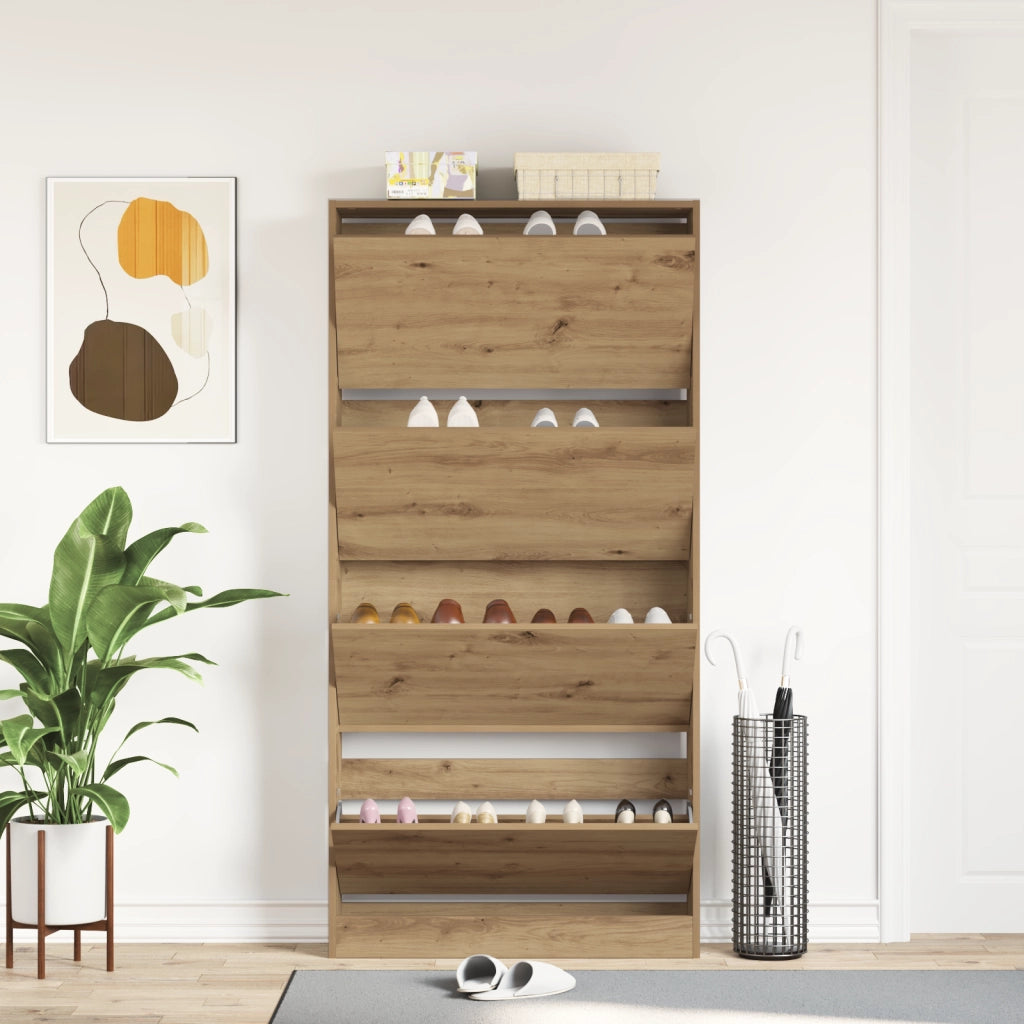 Armadio per Scarpe Rovere Artigianale Legno Ingegnerizzato