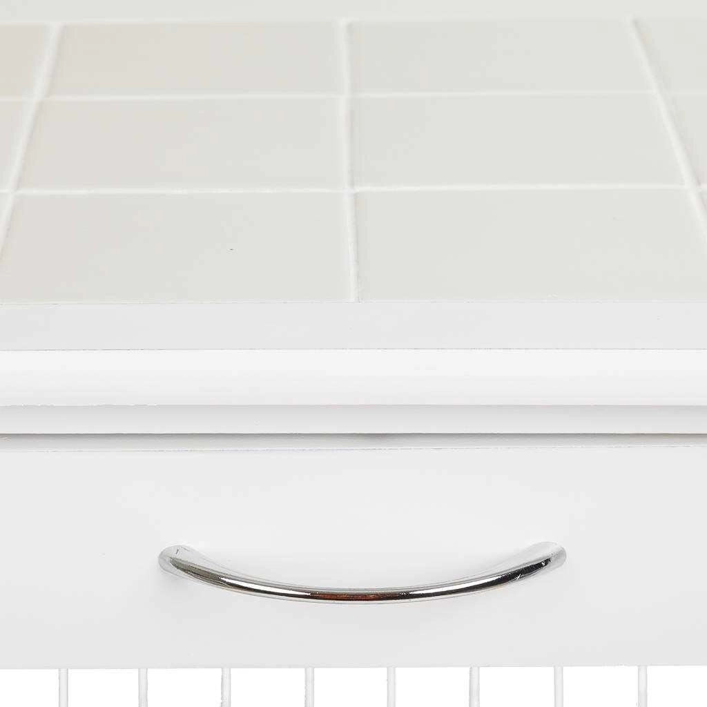 Kit carrello in legno bianco 47x37x76 cm