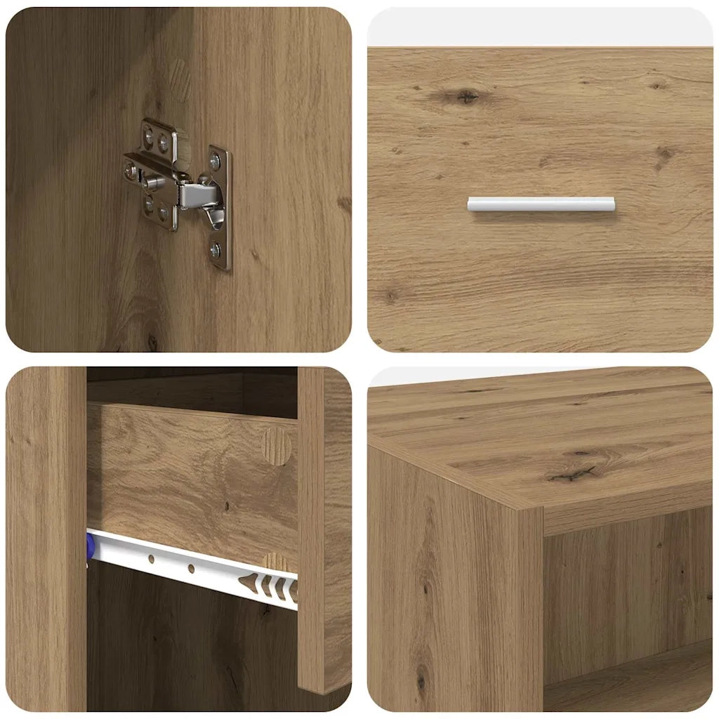 Credenza con Cassetto-Buffet-Armadio da cucina Rovere artigianale 50 x 42,5 x 225 cm