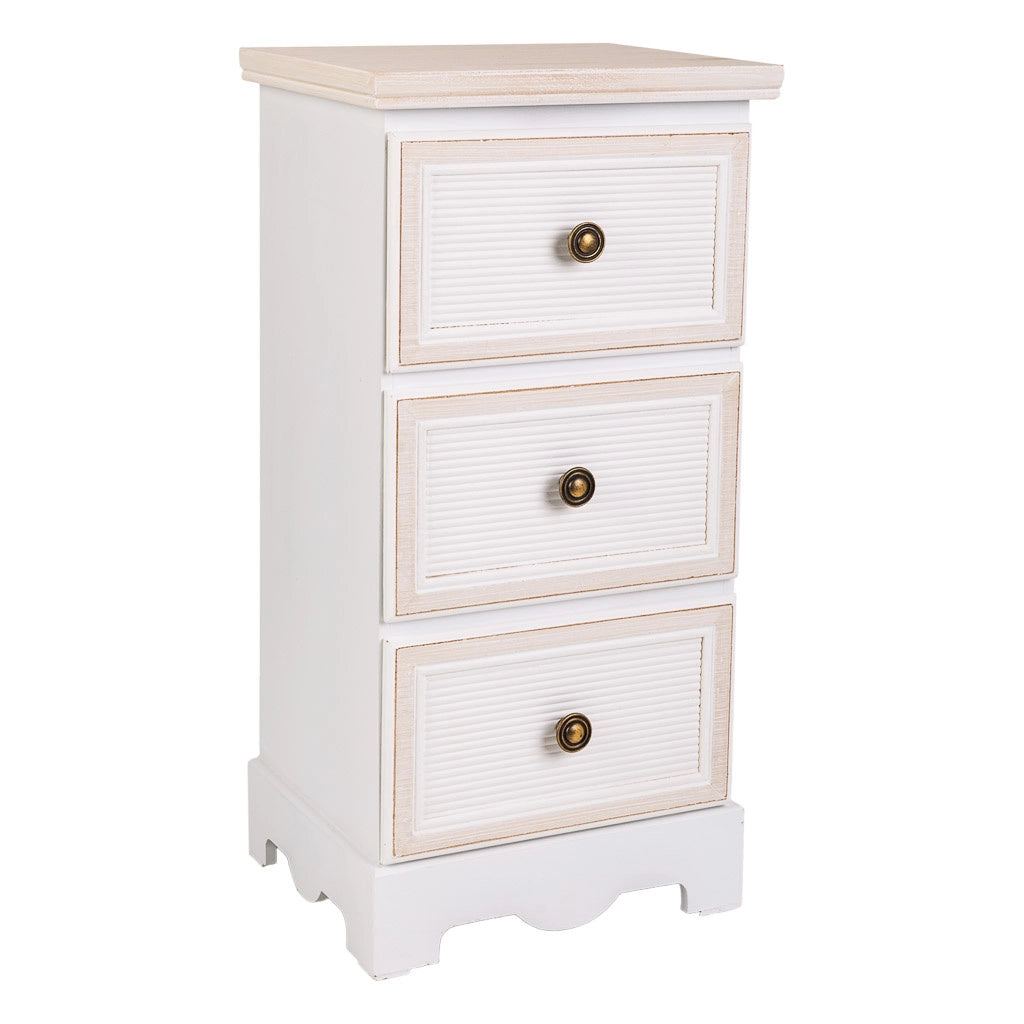 Cassettiera in legno bianco 31x26x60h
