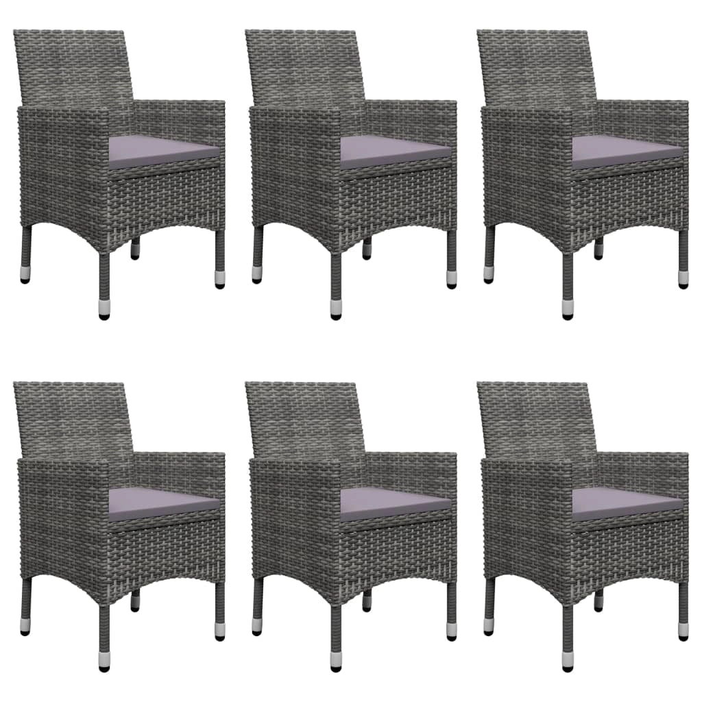 Set da pranzo da giardino per esterni 7 pezzi mobili grigi 02_0013962