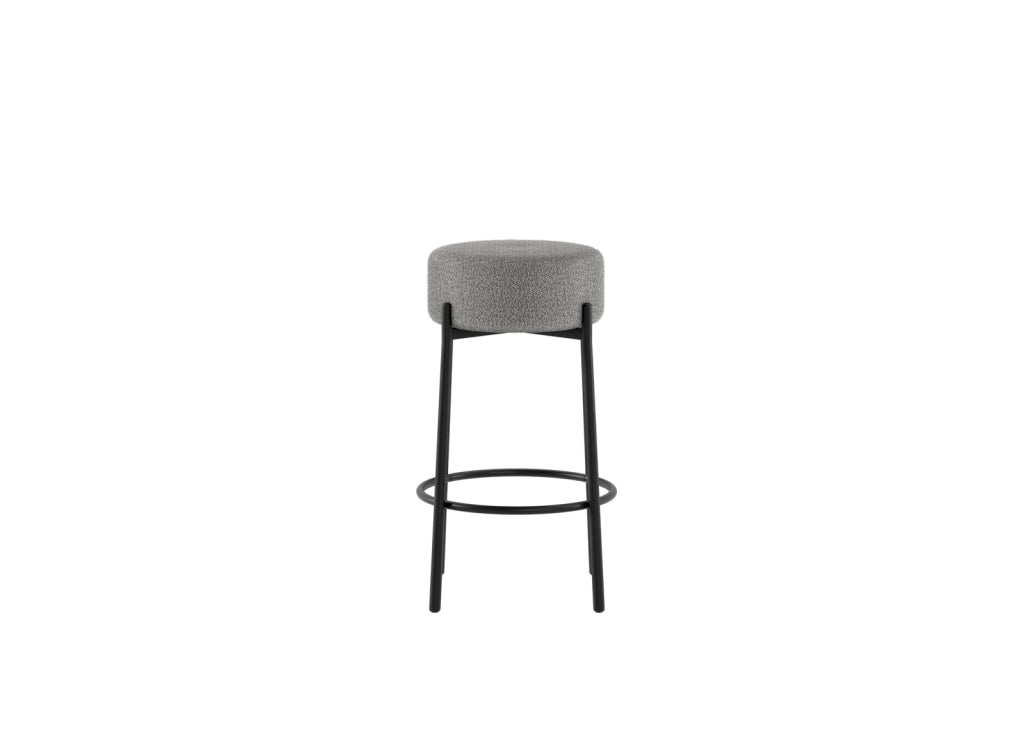 Set 2 Sgabelli Syd 41x41x67 cm in Tessuto Grigio Scuro