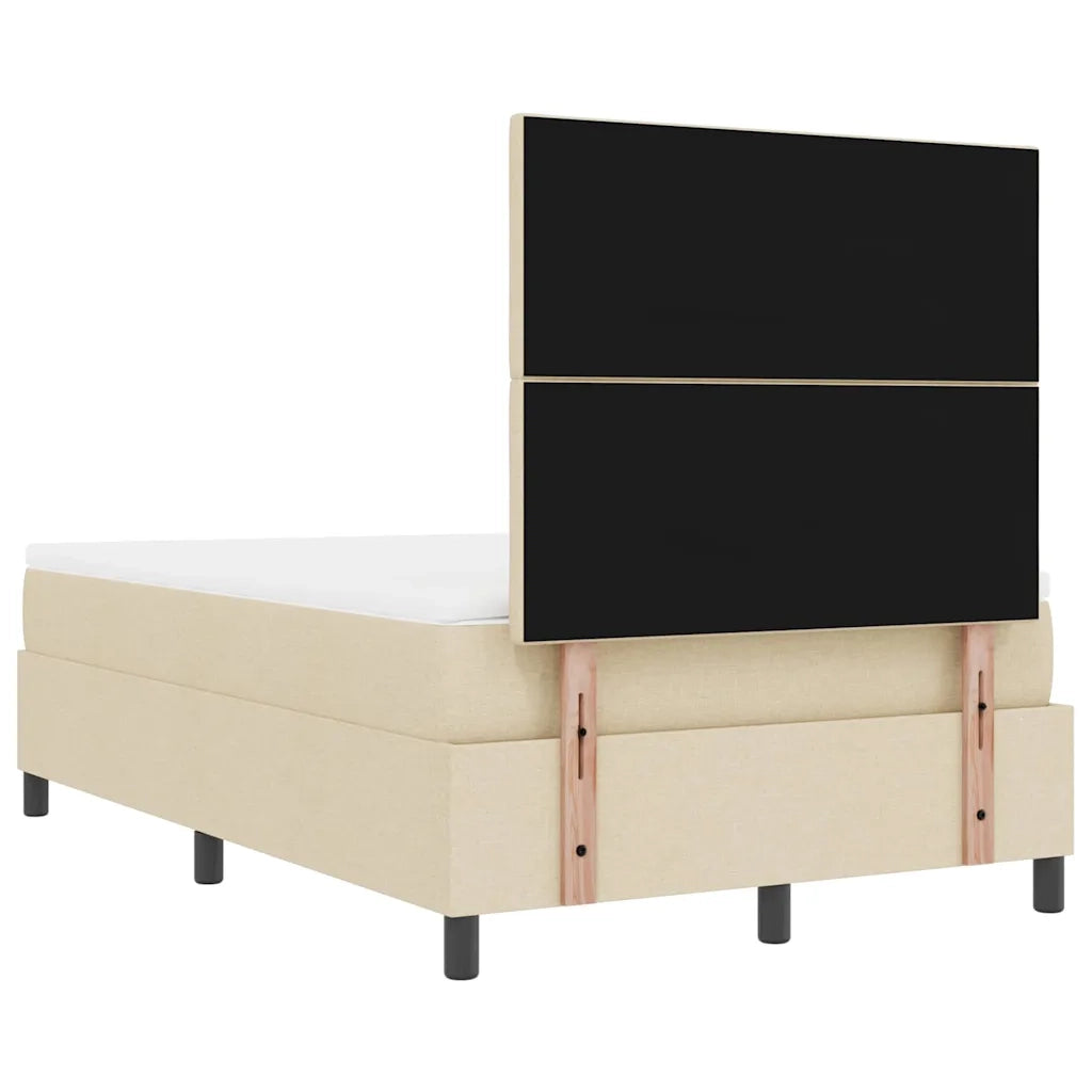Letto a molle con testiera Crema 120 x 200 cm Tessuto 3344140