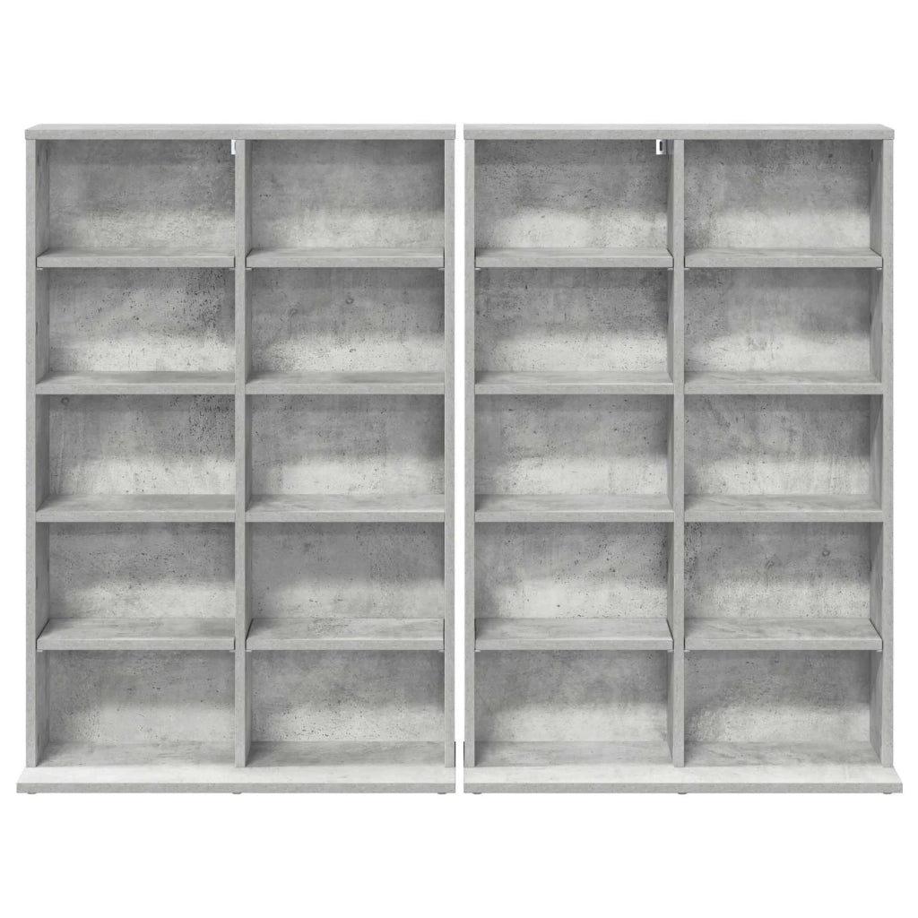 Mobile per CD 2 pz Grigio Cemento 65 x 23,5 x 97,5 cm 8012681