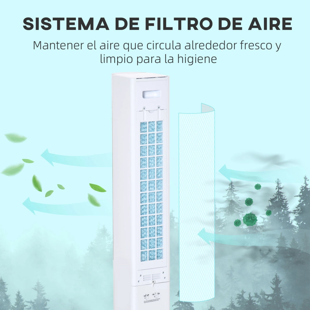Torre Climatizzatore Evaporativo ¨C zephmum ¨C 3L 3 Velocit¨¤ Oscillante Bianco 33x26x105 cm