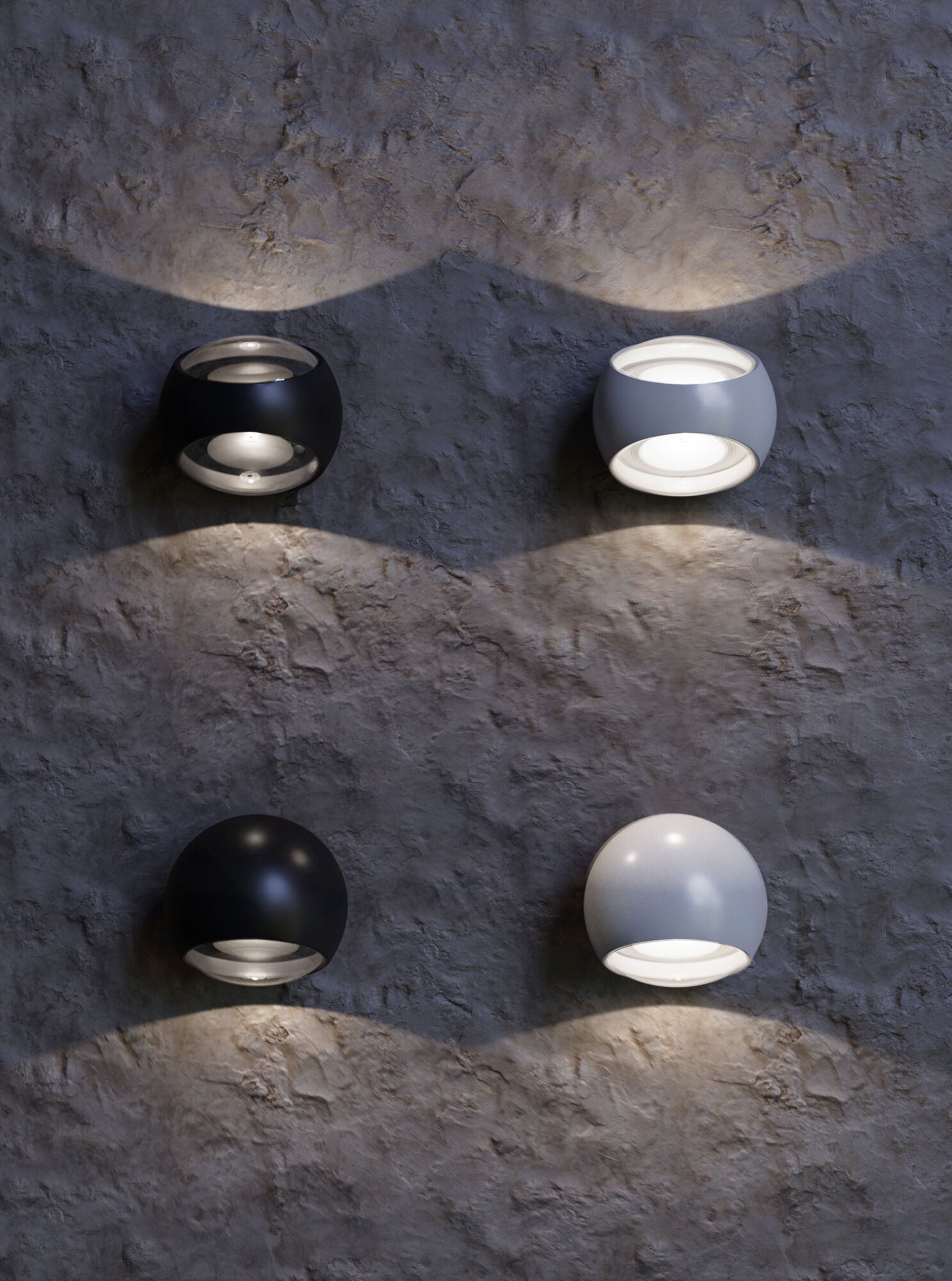 Lampada da parete Outdoor in Alluminio Stream Nero