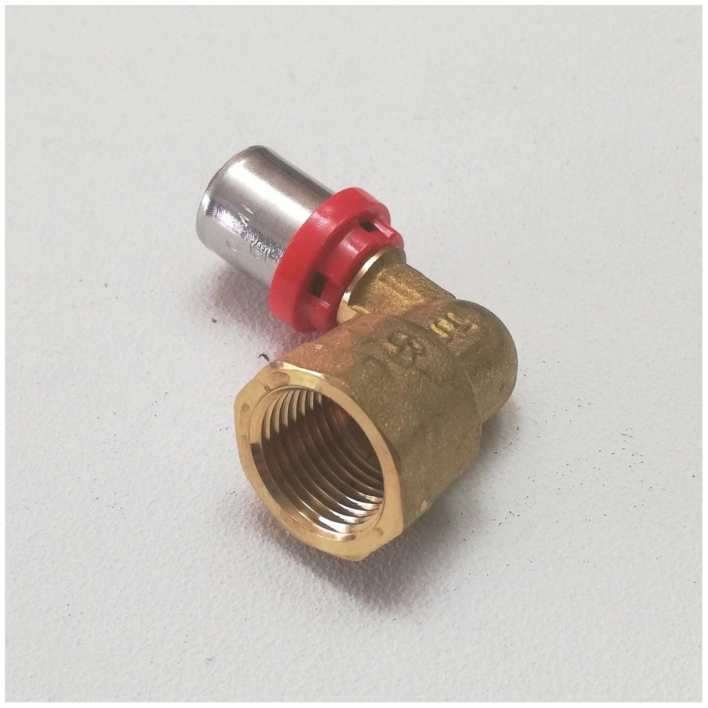 Tiemme raccordo 20 x 1/2 curvo gomito f femmina a pressare per tubo multistrato