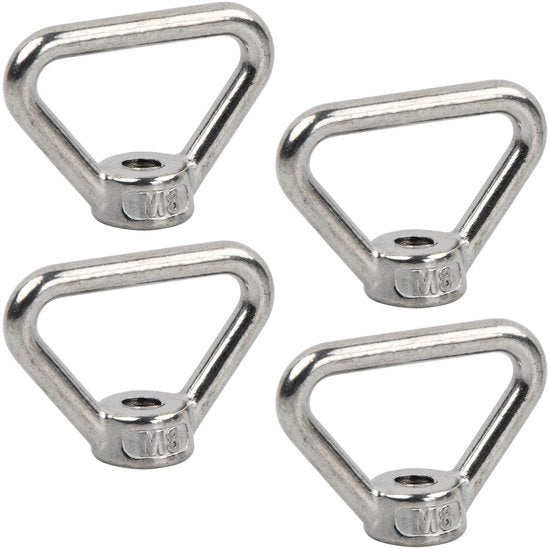 4 pezzi di orecchie a V di acciaio inox M8, orecchie a V con anello di serraggio di acciaio inox, serraggi a V a tre lati per l'ingombro di carico per auto, navi, edifici ed impianti di energia