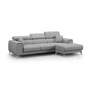 Fusion Divano angolare con sedute scorrevoli in tessuto morbido smacchiabile T05 260 cm Destro grigio