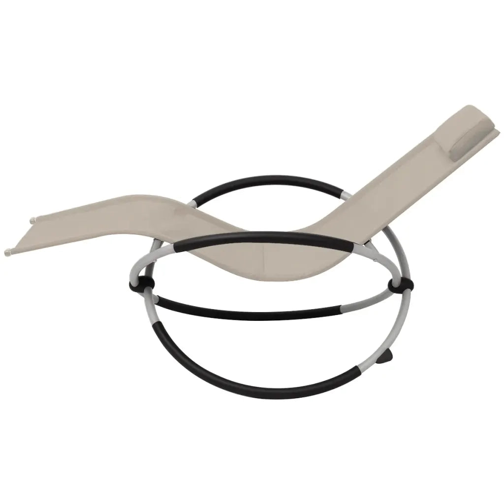 Lettino Prendisole | Sdraio da giardino | Lettino da sole per Esterni Geometrico in Acciaio Crema