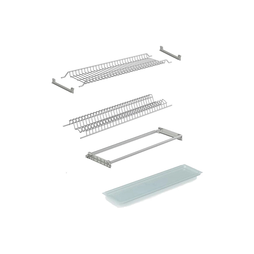 Scolapiatti Colapiatti In Acciaio Inox Compelto Di Staffe Di Montaggio Telaio E Vaschetta In Pvc Per Pensili Da 90Cm Lunghezza 86Cm