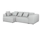 Cosmopolitan Design - Divano angolare modulare reversibile "Rome" 4 posti in tessuto strutturato grigio chiaro 
