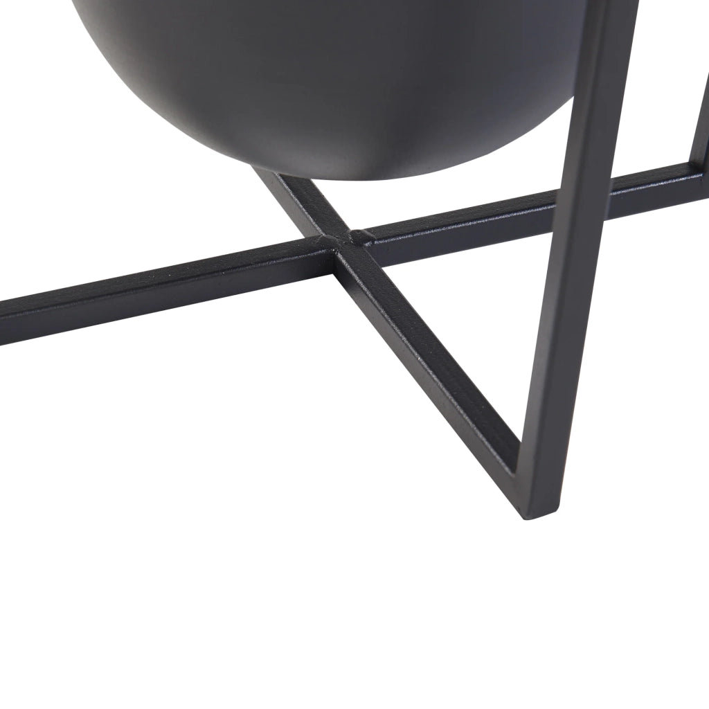 Set di 2 portavasi di diverse dimensioni metallo nero 03_0010593