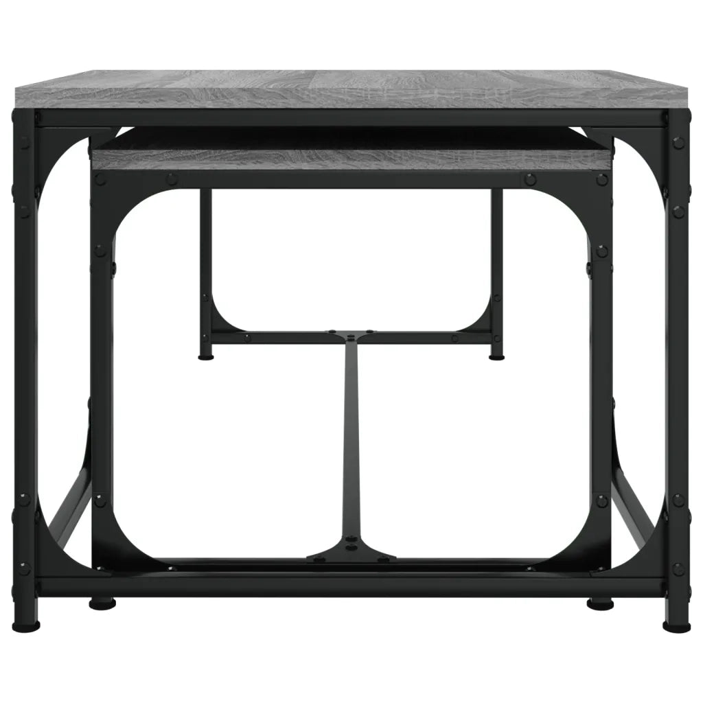 Tavolini da Salotto 2 pz Grigio Sonoma in Legno Multistrato 823340