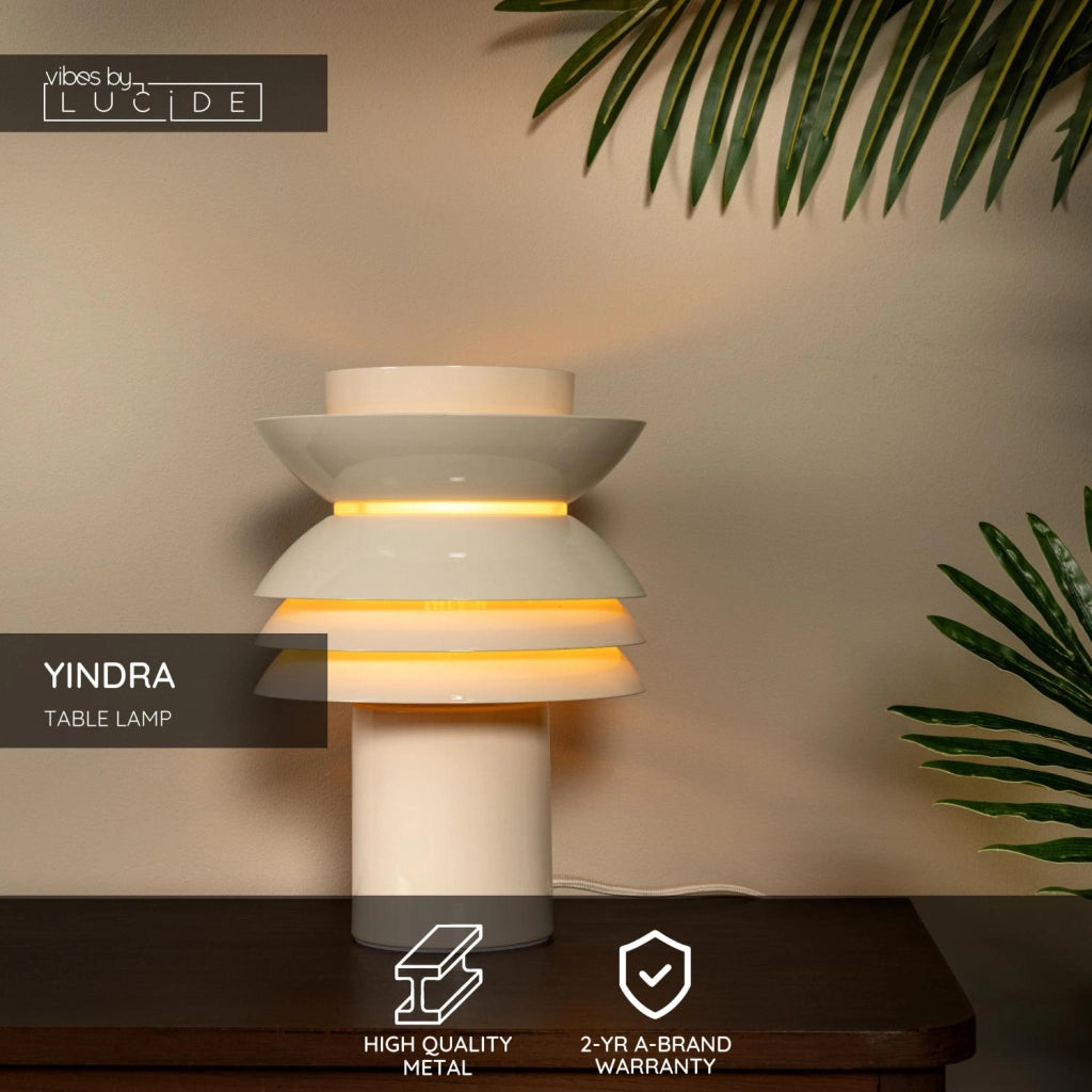 Lampada da tavolo YINDRA 1 luce crema metallo Lucide