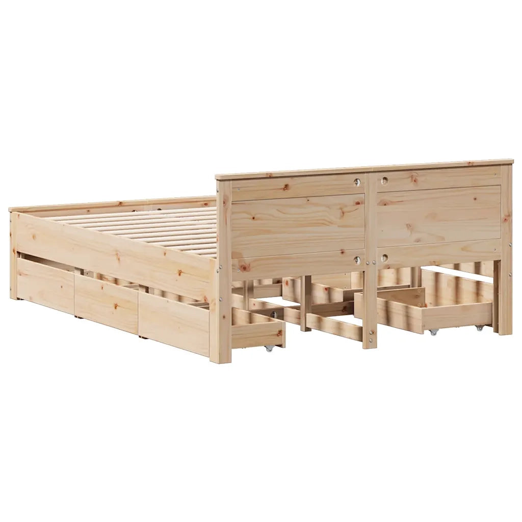 Giroletto senza Materasso con Testata 140x190 cm Massello Pino