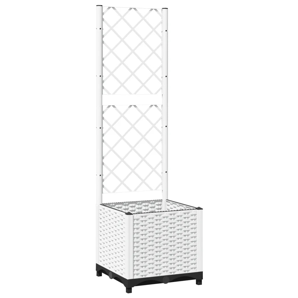 Fioriera da Giardino con Graticcio Bianco 40x40x136 cm PP 153280